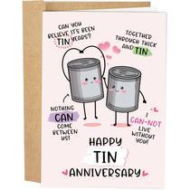 Cartão Divertido de 10º Aniversário de Estanho para Casais Naixiwen Cartão Divertido de 10º Aniversário de Estanho para Casais Naixiwen