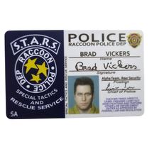 Cartão Id Brad Vickers Resident Evil Cosplay Geek