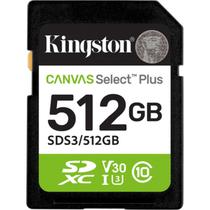 Cartão memória kingston sd xc 512gb 150mb/s uhs-i v30 sds3/512gb