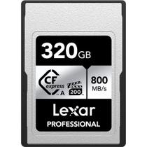Cartão memória lexar cfexpress 320gb type a 800mb/s silver lcaexsl320g-rneng