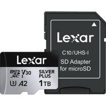 Cartão memória lexar micro sd xc 1tb 205mb/s uhs-i v30 silver plus lmssipl001t-bnanu