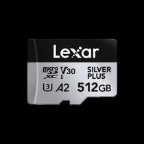 Cartão memória lexar micro sd xc 512gb 205mb/s uhs-i v30 silver plus lmssipl512g-bnanu
