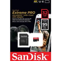 Cartão Memória Micro Sandisk Sdhc UHS-I 32gb Extreme Pro U3 4K