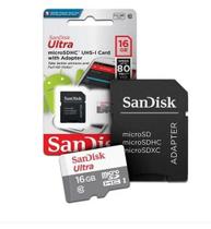 Cartao Memoria Micro Sd Card Sandisk 16gb Ultra Classe 10