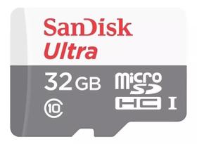 Cartão Memória Micro SD Sandisk 32GB Classe 10 Ultra com Adaptador SD - ORIGINAL