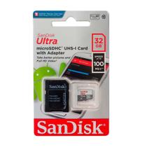 Cartão Memória Micro Sdxc Sandisk 32gb Ultra Com Adaptador Cartão Memória Micro Sdxc Sandisk 32gb Ultra Com Adaptador