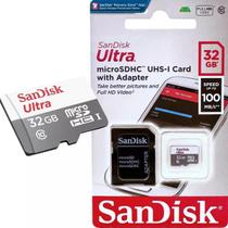 Cartão Memória Microsd 32gb Sandisk Classe 10 Ultra 100mb/s SU01