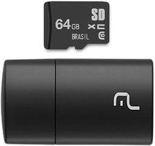 Cartão Memória Microsd 64gb Pendrive Usb Multilaser