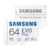 Cartão Memória Samsung 64gb Micro Sd Evo Plus 130Mbs e Adapt
