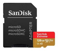 Cartão Memória Sandisk Extreme 128 Gb+ Adaptador + Embalagem