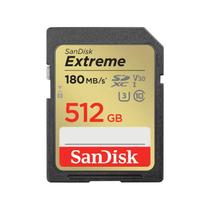 Cartão memória sandisk sd xc 512gb 180mb/s extreme uhs-i v30 sdsdxvv-512g