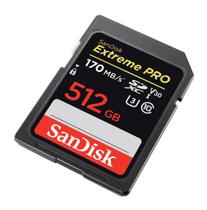 cartao memoria sandisk sdxc extreme pro u3 4k 170mb/s 512gb