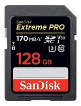 cartao memoria sandisk sdxc extreme pro u3 4k 200mb/s 128gb