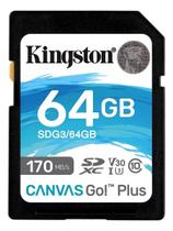 Cartão Memória Sdxc Kingston 64Gb Canvas Go Plus 170Mb/S