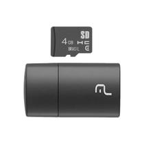 Cartão Micro Sd 4Gb Com Leitor Usb Classe 4 Mc160 - Multilaser