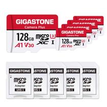 Cartão Micro SD Gigastone 128GB, pacote com 5 câmeras Plus Classe 10
