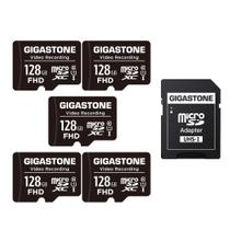 Cartão Micro SD Gigastone 128GB, pacote com 5 unidades, gravação de vídeo 4K