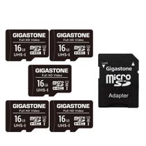 Cartão Micro SD Gigastone 16 GB, pacote com 5 vídeos FHD, 85 MB/s