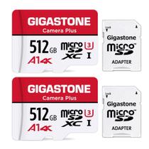 Cartão Micro SD Gigastone 512 GB, pacote com 2 câmeras e 100 MB/s Cartão Micro SD Gigastone 512 GB, pacote com 2 câmeras e 100 MB/s