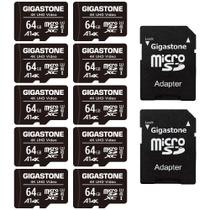 Cartão Micro SD Gigastone 64GB - Pacote com 10 - Velocidade de 90 MB/s