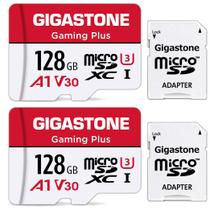 Cartão Micro SD Gigastone Gaming Plus 128GB, pacote com 2 unidades e adaptador