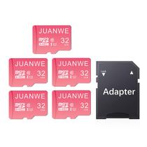 Cartão Micro SD JUANWE 32GB Kit com 5 Unidades UHS-I Rosa com Adaptador Cartão Micro SD JUANWE 32GB Kit com 5 Unidades UHS-I Rosa com Adaptador