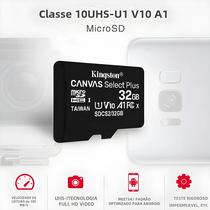 Cartão Micro SD Kingston 32GB/64GB/128GB - Classe 10, U1, V10, A1 (100MB/s)