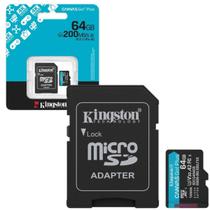 Cartão Micro Sd Kingston 64gb Canvas Go Plus 200mb/s U3 V30 A2