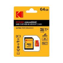 Cartão Micro SD Kodak 64GB/128GB/256GB - Classe 10 U3 - Para Smartphones, Tablets e Câmeras