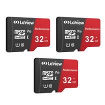 Cartão Micro SD LaView de 32 GB x 3 pacotes UHS-I 95 MB/s Full HD