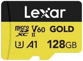 Cartão Micro SD Lexar 128 GB Dourado UHS-II V60 A1 280 MB/s Cartão Micro SD Lexar 128 GB Dourado UHS-II V60 A1 280 MB/s