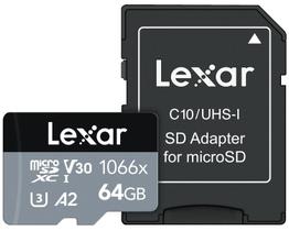 Cartão Micro SD Lexar Professional 64GB - 1066x UHS-I U3 V30