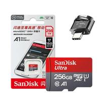 Cartão Micro SD SanDisk A1 De 256GB 128GB 64GB 32GB Classe 10 UHS-1 Com Leitor Tipo-C Cartão Micro SD SanDisk A1 De 256GB 128GB 64GB 32GB Classe 10 UHS-1 Com Leitor Tipo-C