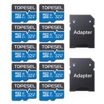 Cartão Micro SD TOPESEL 32GB Classe 10 UHS-I, pacote com 10