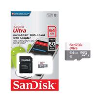 Cartão Micro Sdxc 64gb Ultra Sd Classe 10 80mb/s Sandisk