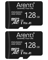 Cartão Micro SDXC ARENTI 128GB, pacote com 2 unidades C10 U3 V30