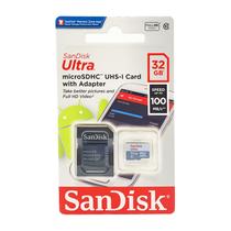 Cartão microSD SanDisk Ultra 32GB UHS-I com adaptador - prata Cartão microSD SanDisk Ultra 32GB UHS-I com adaptador - prata
