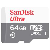 Cartão MicroSD SanDisk Ultra MicroSDHC UHS-I, 64GB, 100MB/s, com adaptador - SDSQUNR-064G-GN3MA Cartão MicroSD SanDisk Ultra MicroSDHC UHS-I, 64GB, 100MB/s, com adaptador - SDSQUNR-064G-GN3MA