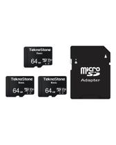 Cartão microSD Teknostone Basic 64 GB UHS-I V30 A1 - Kit com 3 unidades