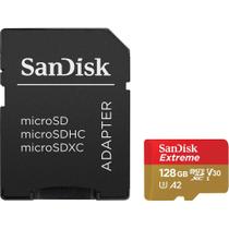 Cartão MicroSDXC 128Gb SanDisk Extreme 190Mb/s UHS-I / V30 / U3 / A2