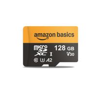 Cartão microSDXC Amazon Basics 128 GB com adaptador, até 200 MB/s