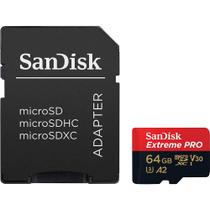 Cartão microSDXC Sandisk UHS-I Extreme PRO 64GB - 200MB/s Cartão microSDXC Sandisk UHS-I Extreme PRO 64GB - 200MB/s