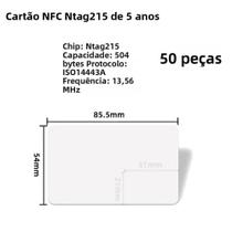 Cartão NFC Ntag215 13.56MHz Ultralight Mini RFID PVC À Prova D'água 504 Bytes 10/50/100pcs 5YOA Cartão NFC Ntag215 13.56MHz Ultralight Mini RFID PVC À Prova D'água 504 Bytes 10/50/100pcs 5YOA