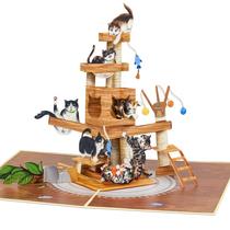 Cartão Pop-up POPWOW Árvore para Gatos 3D 5x7"