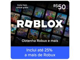 Cartão Presente Digital R$50,00 Roblox 50BRL