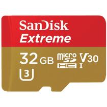 Cartão SanDisk Micro SD 32GB Extreme Classe 10 Vel. até 100MB/s a Prova de Água p/ Câmera de ação 4K e Full HD