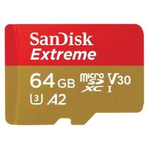 Cartão SanDisk Micro SD 64GB Extreme Classe 10 Vel. até 100MB/s a Prova de Água p/ Câmera de ação 4K e Full HD