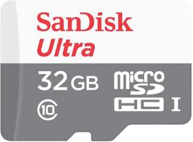 Cartão sandisk ultra microsdhc ush-i com adaptador 32gb