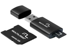 Cartão SD 8GB + Adaptador Micro SD + Adaptador USB // Multilaser MC058