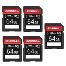 Cartão SD EASTBULL 64GB Classe 10 U1 V30 100MB/s Leia pacote com 5